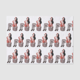 Pin Up Girl sitting on tires Tissue Paper