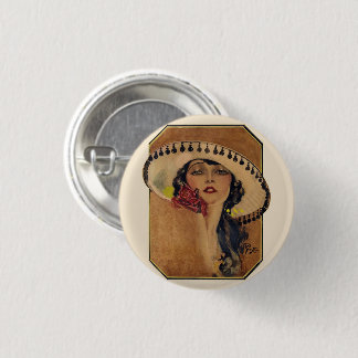 Pin Up Girl Vintage Art - Pinback Button