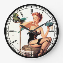 Pin-Up Girl Wall Clock