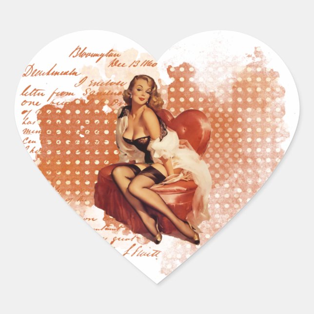 Pin up heart sticker (Front)