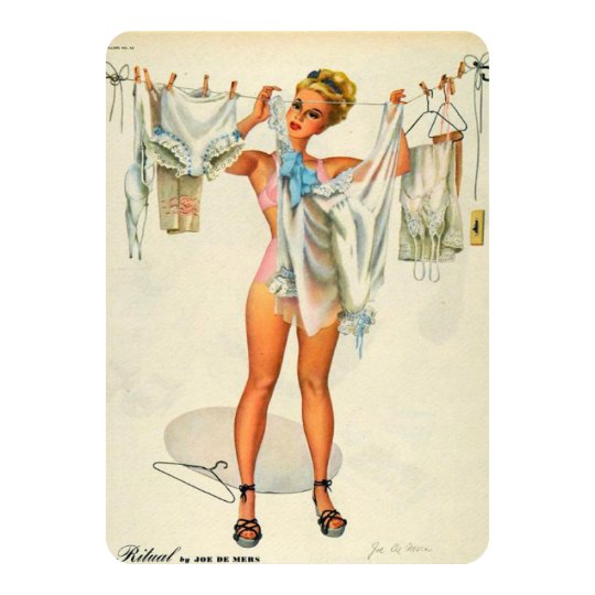 Pin up lingerie bridal shower card