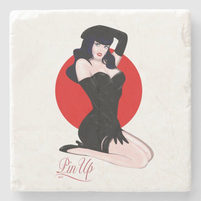 Pin up stone coaster (Front)