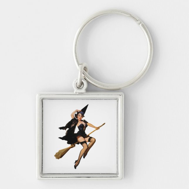 Pin-Up Witch Keychain (Front)