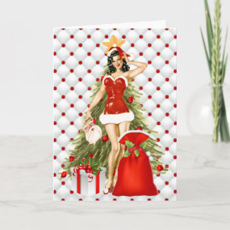 Pin vers le haut de carte de Noël de fille