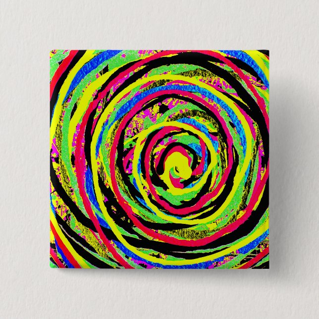 Pin with an image of my origial abstract painting. (Front)