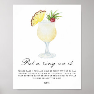 Pina colada bridal shower - Put a ring on it game Poster