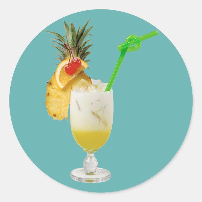 Pina Colada Classic Round Sticker (Front)