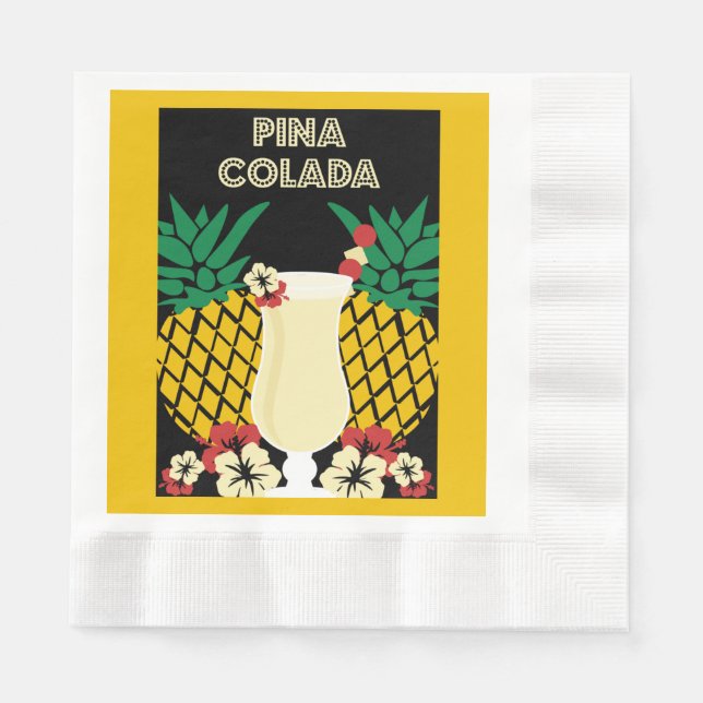 Piña Colada Cocktail Drink   Napkin (Front)