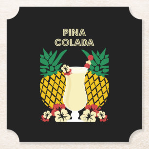Piña Colada Cocktail Drink  Paper Coaster