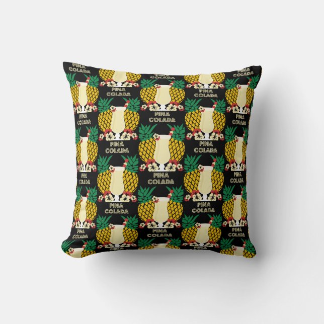 Piña Colada Cocktail Drink   Throw Pillow (Front)