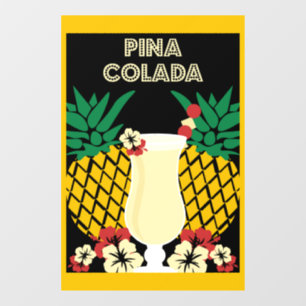 Piña Colada Cocktail Drink Window Cling