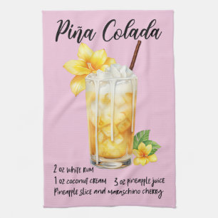 Pina Colada Cocktail Recipe Kitchen Towel