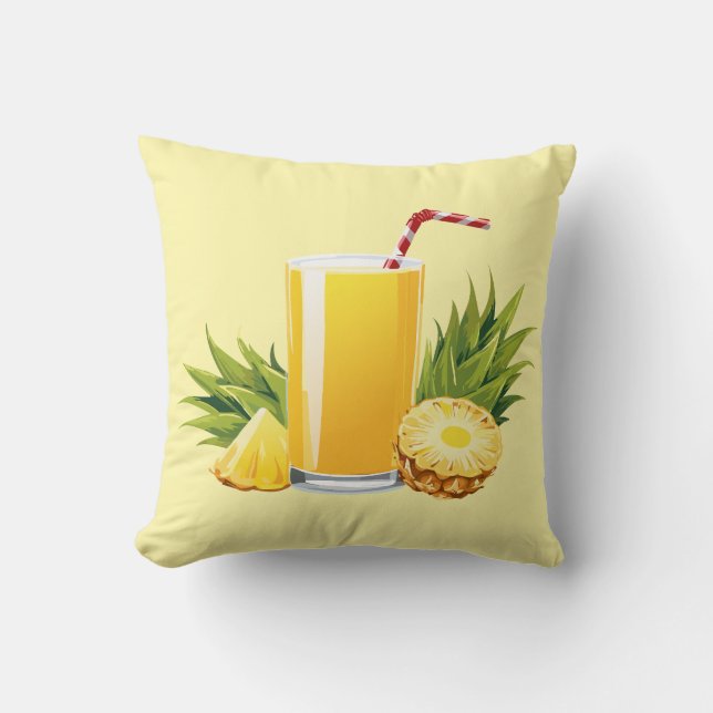 Pina Colada cocktail Throw Pillow (Front)