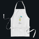 Piña Colada Cocktail Tropical Beach Personalized Standard Apron<br><div class="desc">This apron features a watercolor painting of a piña colada glass. Customize with your information and change any wording.</div>