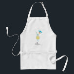 Piña Colada Cocktail Tropical Beach Personalized Standard Apron<br><div class="desc">This apron features a watercolor painting of a piña colada glass. Customize with your information and change any wording.</div>