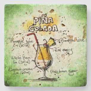 Pina Colada Drink Recipe Stone Coaster