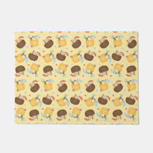 Pina Colada Pineapple Coconut Dogs Pattern Doormat