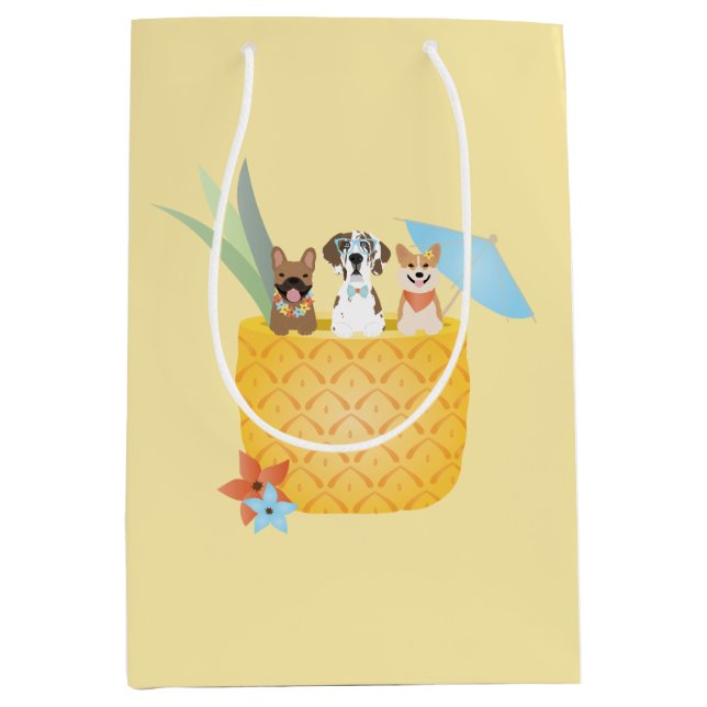 Pina Colada Pineapple Dogs Medium Gift Bag (Front)