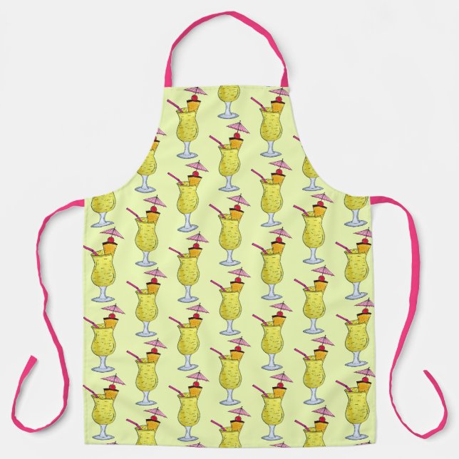 Piña Colada Puerto Rican Tropical Cocktail Drink Apron (Front)