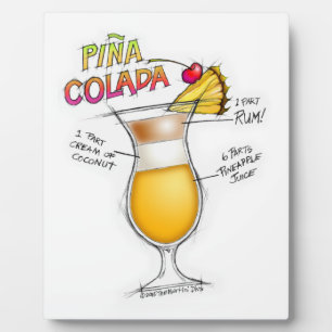 PINA COLADA RECIPE COCKTAIL ART PLAQUE