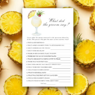 Pina Colada - What did the groom say bridal game