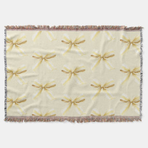 Pina Colada Yellow Bows Throw Blanket