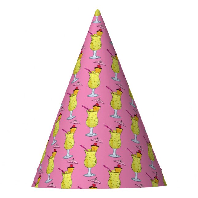 Pina Piña Colada Puerto Rican Pineapple Cocktail Party Hat (Front)