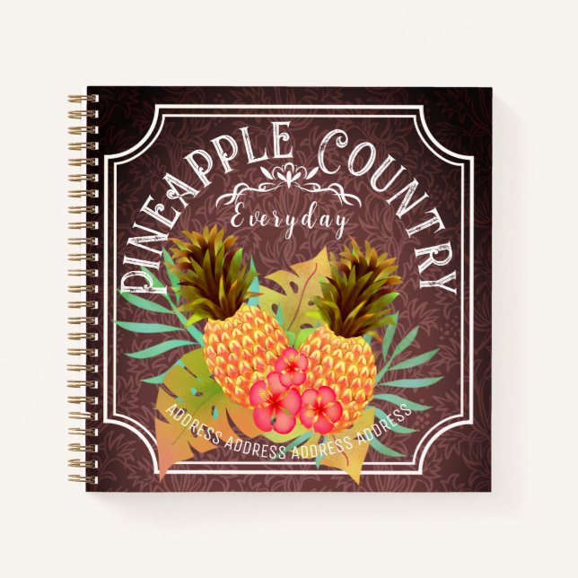 Pinapple Brown With Frame Notebook (Front)