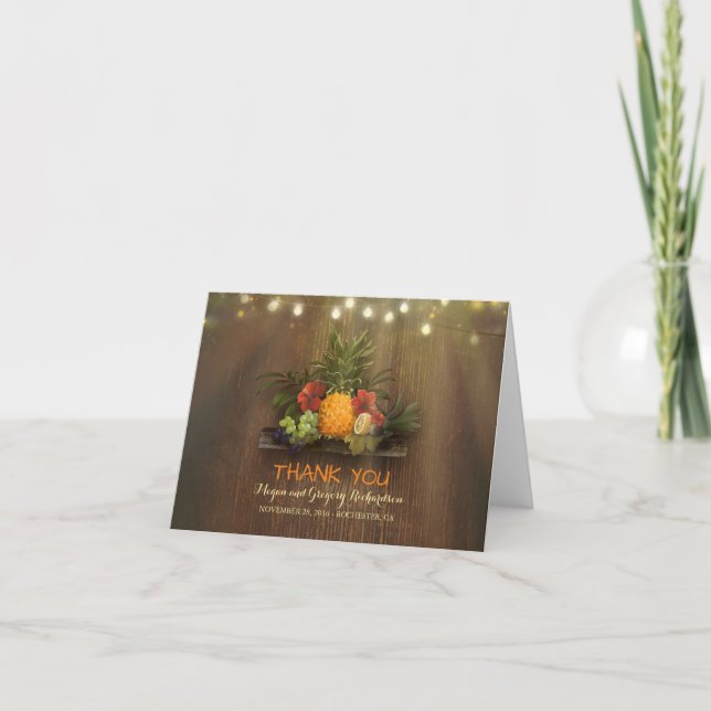 Pinapple Tropical Floral Beach Merci de mariage (Devant)