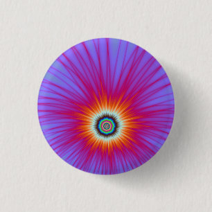 Pinback Button   Explosion in Yellow and Violet