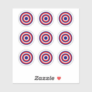Pinball Blue/Red/White Bullseye Round Sticker