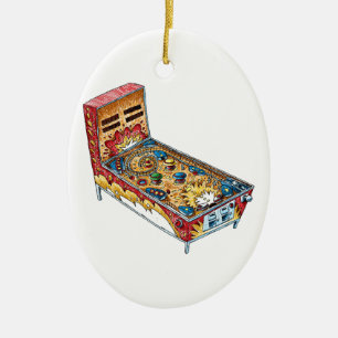 Pinball Ceramic Ornament