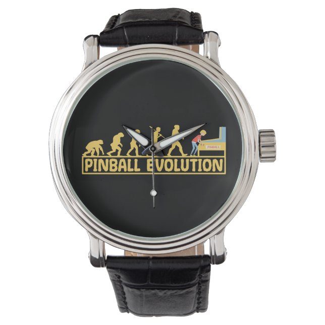 Pinball machine Arcade Evolution Retro Funny Watch (Front)