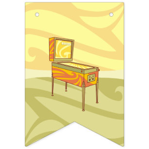 Pinball machine bunting flags