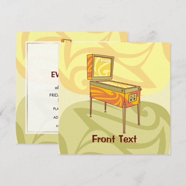 Pinball Machine Invitation (Front/Back)