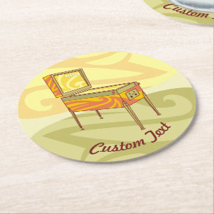 Pinball machine round paper coaster