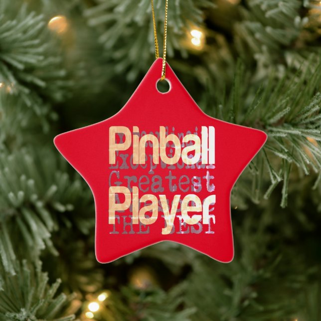 Pinball Player Extraordinaire Ceramic Ornament (Tree)