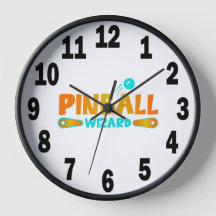 Pinball Player Wall Clock with Wood Frame #9