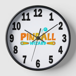Pinball Player Wall Clock with Wood Frame #9