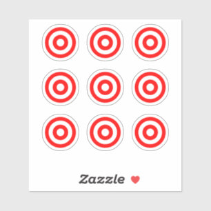 Pinball Red/White Bullseye Round Target Sticker