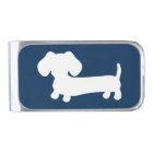 Agrafe d'argent d'argent liquide de chien de