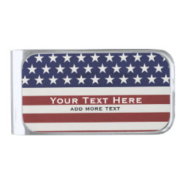 Pince À Billets Argentée Les Etats-Unis drapeau américain coutume