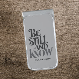 Pince À Billets Argentée Psalm 46:10 Be Still And Know Bible