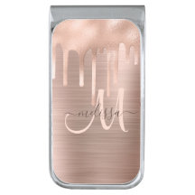 Rose Chic goutte d'or brossé métal flush Script