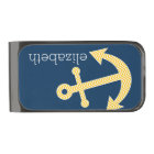 Ancre nautique avec Motif de Navy Jaune Chevron