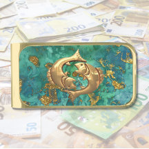 Pisces Astrologie Gold Finition Argent Clip