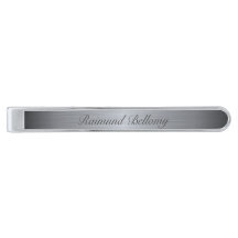 Barrette de cravate métallique argentée