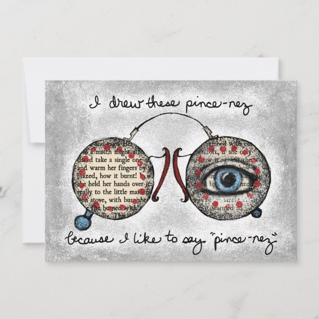 Pince-Nez Greeting Card (Front)
