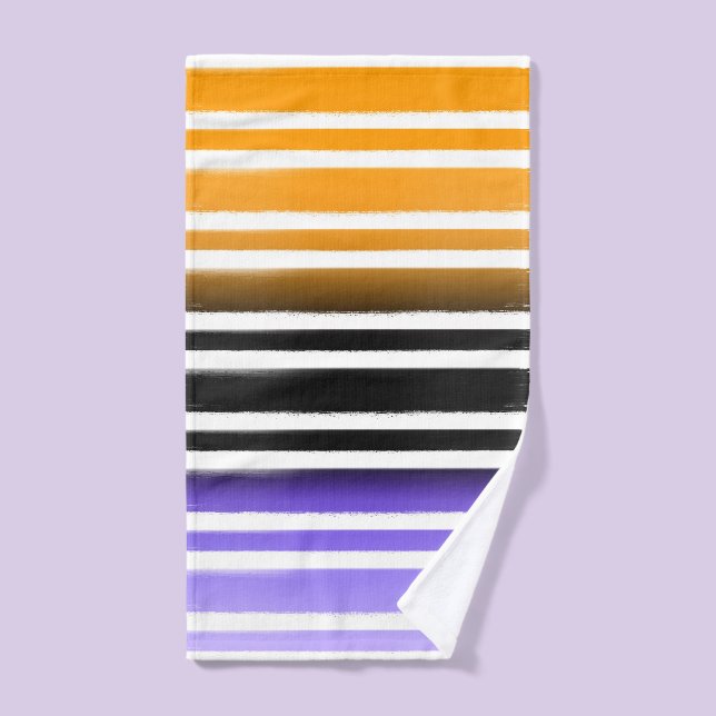Pinceau violet noir orange pinceau Halloween (Serviette à main)
