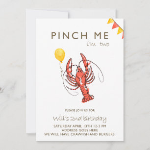 pinch me crawfish party invitation